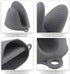 4PCS Silicone Oven Mitts Heat Resistant,Mini Oven Mitts Rubber Oven Glove for Kitchen Frying Cooking Baking BBQ (Black+Grey)...