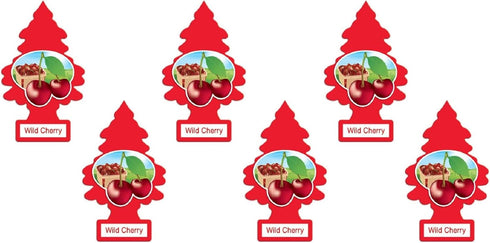 LITTLE TREES Car Air Freshener | Hanging Paper Tree for Home or Car | Wild Cherry | Pack of 6...