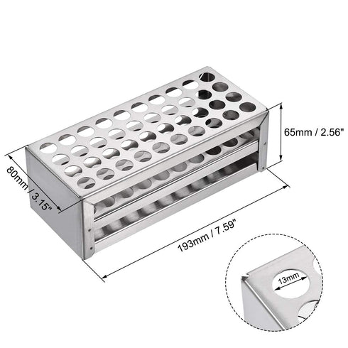 uxcell 304 Stainless Steel Test Tube Holder Lab Stand Rack 40 Hole 3 Layer for 10-13mm Tubes...