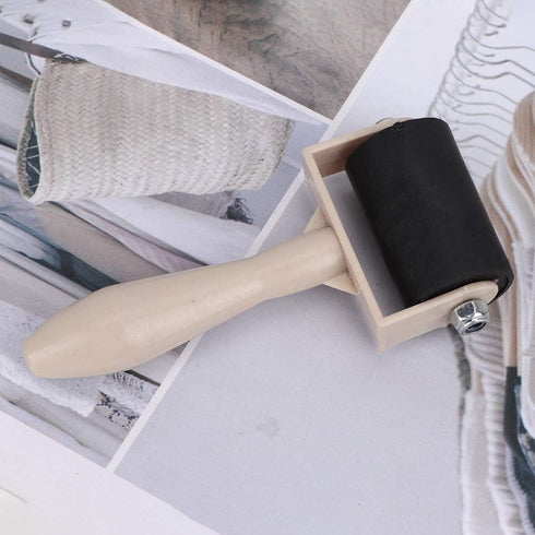 Brayer Roller for Crafts E11Rubber Glue Roller with 3.5Cm Rubber Handle Ink Print Making Brayer and Anti Slid Handle for Art Stamping Tool(Rrimary...