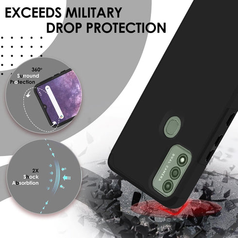 TJS Compatible for Wiko Voix Phone Case, Dual Layer Hybrid (Magnetic Mount Friendly) Shockproof Drop Protection Impact Phone Cover Case for Wiko V...