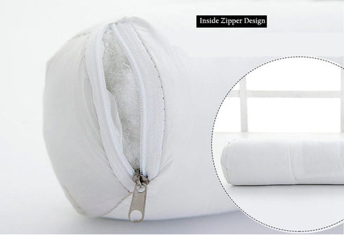 Alibo Gray Bolster Neck Round Roll Support Bed Pillow 18.9" x3.9" with Washable Pillowcase Pain Relief Cervical Pillow,Back Sleeping Head Rest....