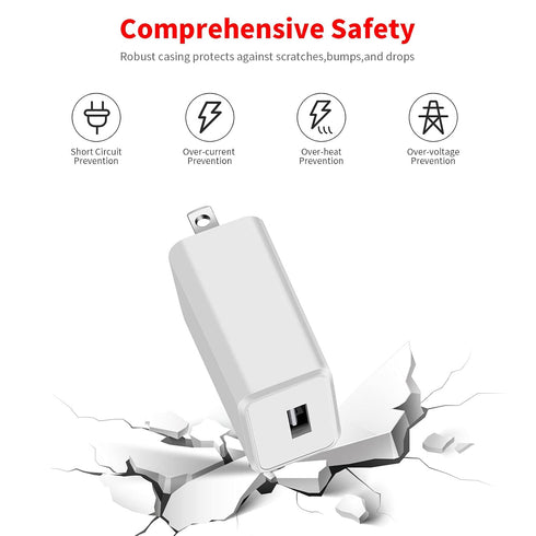 MEROM USB Wall Charger, 5V 2A Power Adapter Universal USB Plug Cell Phone Charger Block Cube Compatible with Samsung Galaxy S7/S6/S5 Edge, Google ...