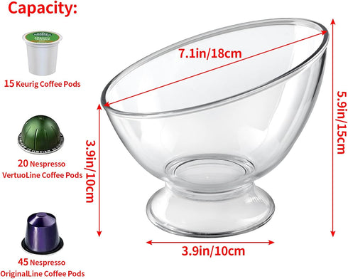 Coffee Pod Holder Bowl, Coffee Capsule Container, Coffee Pod Storage Organizer for Kitchen Counter...