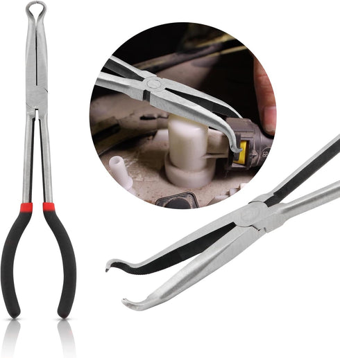 Electrical Disconnect Plier, Professional Automotive Electrical Disconnect Plier Hose Repair Tool Radiator Hose Clamp Long Spark Plug Removal Plie...