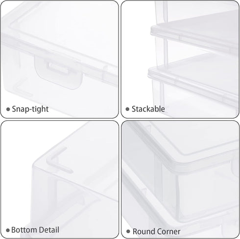 BTSKY Clear Plastic Storage Box with Flap Lid, Multipurpose Craft Organizers and Storage Box Art Supply Storage Organizer Plastic Sewing Box for B...