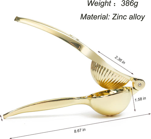 Agirlvct Lemon Squeezer, Heavy Duty Zinc Manual Lemon Juicer, Threaded Groove Fresh Small Oranges Limes Juicer Hand Press Manual Press for Home Re...