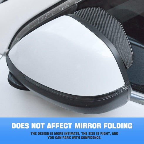 2PCS Smoke Visor Guards for Car Side Mirrors - Waterproof Carbon Fiber Auto Rain Eyebrows for Cars, Trucks and SUVs - Universal Fit (Black)...
