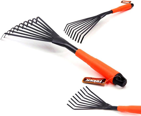 Finder Steel Hand Rake Soil Tiller with Ergonomic Handle, Small Leaf Rake Great for Gardening, Cultivating, Garden Sweep Yard Flower Beds...