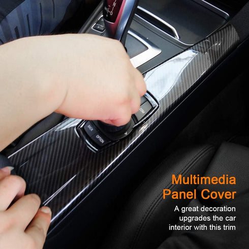 Multimedia Panel Cover, Carbon Fiber ABS Interior Multimedia Panel Cover Trim Fir For 3 Series F30 F34 4 Series F33 F36...