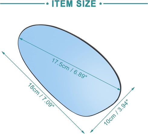 ACROPIX Car Rearview Mirror Driver Left Side Heated Mirror Glass Replacement Fit for BMW 328xi with Backing Plate Heated - Pack of 1 Blue Glass...