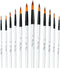 Acrylic Paint Brushes Set, 12pcs Professional Round-Pointed Tip Artist Paintbrushes for Acrylic Watercolor Oil Painting, Face Body Nail Art, Craft...