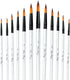 Acrylic Paint Brushes Set, 12pcs Professional Round-Pointed Tip Artist Paintbrushes for Acrylic Watercolor Oil Painting, Face Body Nail Art, Craft...