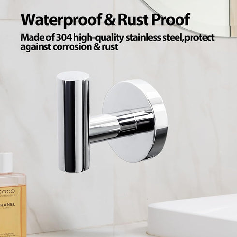 Towel Hooks for Bathroom,2 Packs Wall Mount Towel Holder,Black Matte Wall Robe Hook,Stainless Steel Heavy Duty Door Hanger Towel Hook for Kitchen,...
