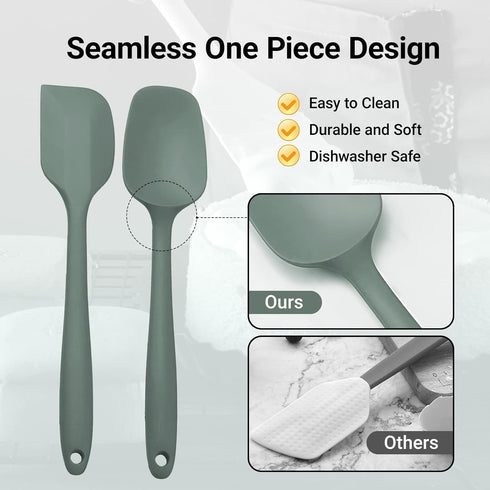 Silicone Spatula Set of 6, Rubber Spatulas Silicone Food Grade, Kitchen Utensils Set Heat Resistant Nonstick Easy to Clean Dishwasher Safe for Bak...