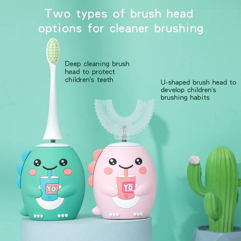 Kids Electric Toothbrushes, U Shaped Ultrasonic Toothbrush,Rechargeable Kids Toothbrush w/Smart Timer,IPX7 Waterproof Design,Sonic Toothbrush Kids...