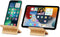 Bamboo Cell Phone Stand with Charging Hole, Detachable Wood Mobile Phone Holder for Desk Tablet Stand Wooden Desktop Dock Cradle for iPhone iPad S...