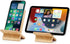 Bamboo Cell Phone Stand with Charging Hole, Detachable Wood Mobile Phone Holder for Desk Tablet Stand Wooden Desktop Dock Cradle for iPhone iPad S...