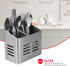 Home Basics Dual Compartment Stainless Steel Draining Cutlery/Utensil Holder Organizer, Free Standing, Kitchen Countertop, Silver (1)...