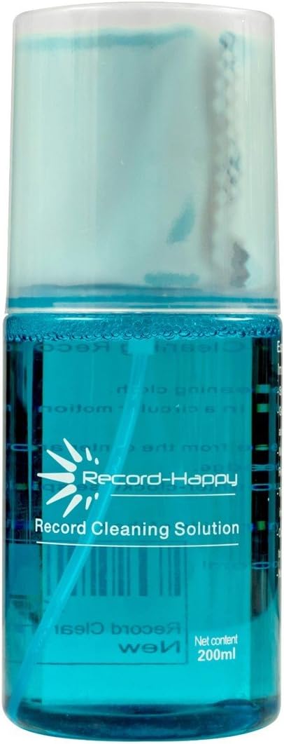 Record Cleaning Solution with Anti-static Vinyl Cloth - Premium LP Cleaner Fluid 6.7oz by Record Happy. Essential 200ml Spray Bottle to keep your ...