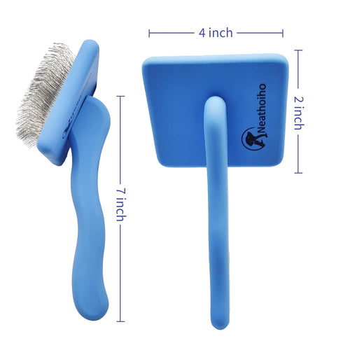 Slicker Brush for Dogs & Pet Comb Value Kit,50% Wider Large Dog Slicker Brush for Long Haired Dogs and Cats with Ergonomic Solid Wooden Handle,Lon...
