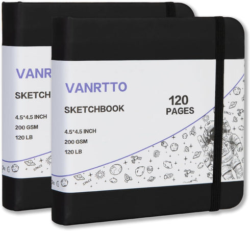VANRTTO Hardcover Square Sketch Book, 120lb/200GSM Sketchbook Thick Drawing Paper for Marker Watercolor Mixed Media, Drawing Notebook, Art Journal...