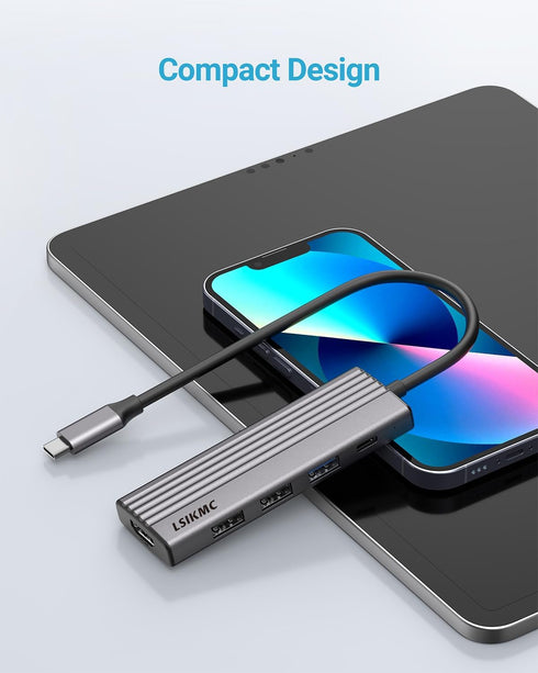 USB C Hub, 5-in-1 USB C multi-port adapter for MacBook Pro,USB C to HDMI Hub dongle, with 4K HDMI,100W PD, 3*USB 3.0,USB C adapter compatible with...