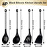 Pleafind 4-Pcs Silicone Cooking Utensils Set, Wok Utensils Set Include Wok Ladle, Slotted Spoon, Solid Spatula and Slotted Spatula, Silicone and S...