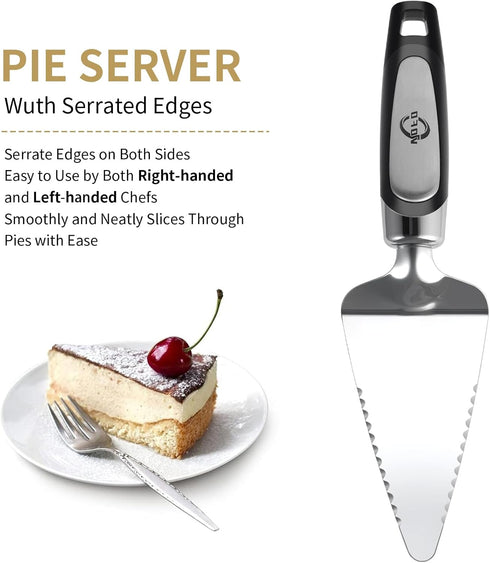 Flatware Pie Server Stainless Steel Cake Pizza Cutter Tart Dessert Slicer (Black)...