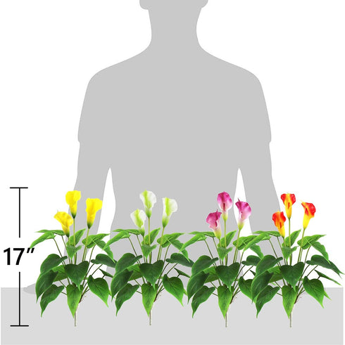 Artificial Flower 17 inches Calla Lily Silk Plant Fake Bonsai Flowers Greenery Plants for Indoor Outdoor Home Office Bedroom Table Centerpieces Pa...