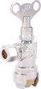SharkBite 1/2 x 3/8 Inch Compression Angle Stop Valve, Loose Key Quarter Turn, Push to Connect Brass Plumbing Fitting, Chrome Finish, PEX Pipe, Co...