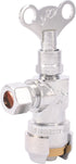 SharkBite 1/2 x 3/8 Inch Compression Angle Stop Valve, Loose Key Quarter Turn, Push to Connect Brass Plumbing Fitting, Chrome Finish, PEX Pipe, Co...