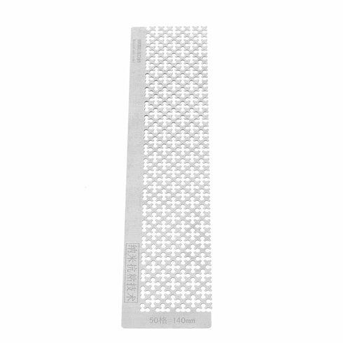 Zerodis Rhinestone Painting Ruler, Stainless Steel Mesh Ruler Blank Grids Point Drill Pen Ruler for 5D DIY Paintings Supplies(#3)...