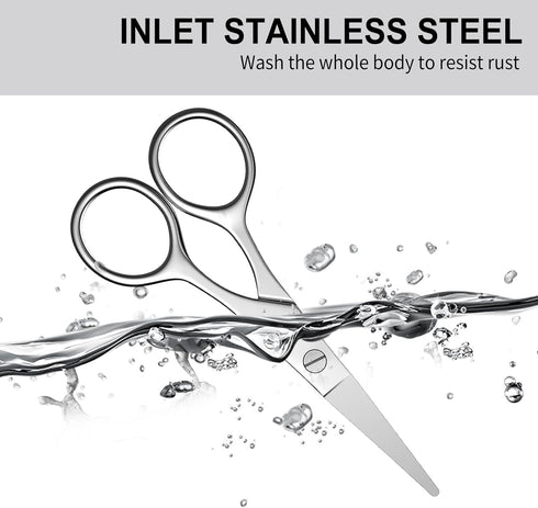 Small Scissors, Eyebrow Scissors, Nose Hair Scissors, Professional Grooming Scissors for Hair, Eyelashes, Nose, Eyebrow Trimming, Mustache. Round ...