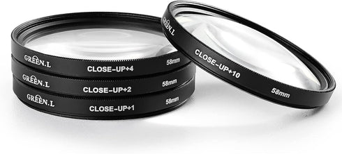 58mm Close-up Filter Set(+1,+2,+4,+10), Professional Macro Filter with Filter Pouch for Camera Lens...
