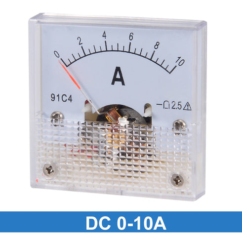uxcell Analog Current Panel Meter DC 0-10A 91C4 Ammeter 45x35x45mm for Circuit Testing Charging Battery Ampere Tester Gauge Pack of 1...