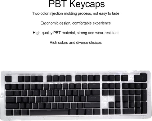 PBT Keycaps, 108 Keys P9 Mechanical Keyboard Key Backlit Key Character Translucent Key DIY Keycaps,for 61/64/87/104/108 Key Mechanical Keyboards(B...