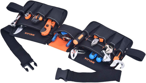 MEIJIA Heavy Duty Waterproof Construction Tool Belt, Work Apron,Tool Pouch,Technician's Tool Holder Work Organizer With Poly Web Bet Quick Release...