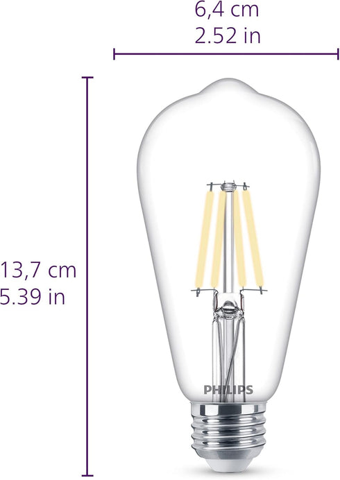 Vintage ST19 Clear Spiral Dimmable LED Light Bulbs - E26 Bulb - Flicker-Free Light Bulb with EyeComfort Technology - Daylight 5000K Lightbulb - 40...