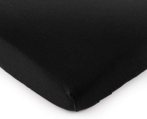 SheetWorld Fitted 100% Cotton Jersey Portable Mini Crib Sheet 24 x 38, Solid Black, Made in USA...