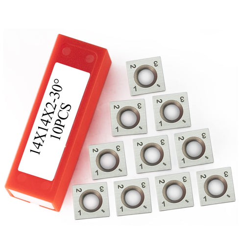 14mm Square Carbide Inserts Cutters Knives Blades 14×14×2.0mm-30°for Woodworking Spiral/Helical Planer Cutter Head or Lathe Turning 10pcs...