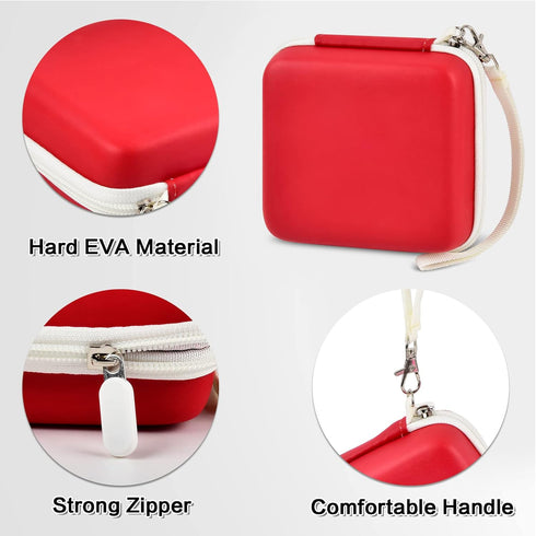 Kid Toy Camera Case for VTech Kidizoom Creator Cam Video Camera, Hard Travel Carrying Storage with Accessories Pocket - Red...