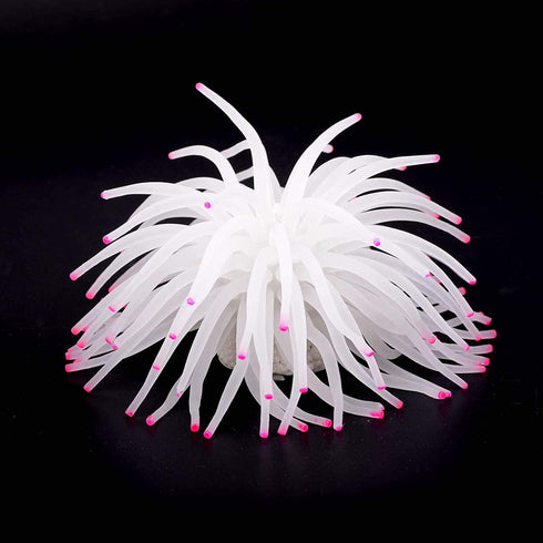 Mallofusa Artificial Aquarium Fish Tank Decoration Silicone Sea Anemone Artificial Fish Tank Ornament Decoration (White)...