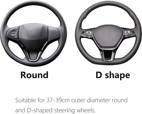 ALEMODR Cow Print Plush Steering Wheel Cover Fluffy Winter Warm Universal 15 inch for Women Girls...