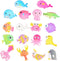 Halloluck 50 Pcs Ocean Animals Slime Charms Easter DIY Craft Making Resin Jewery Making Kit, Resin Flatback Slime Beads Making Supplies for DIY Sc...