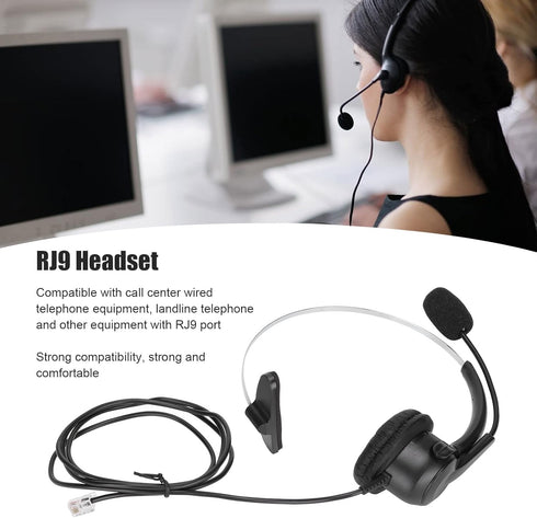 RJ9 Earphone, Ultra Lightweight Phone Headsets Noise Cancelling 150 Ohm Speaker for Office Landline Phone...