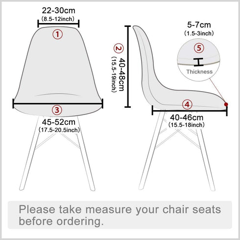 HAOYONG Mid Century Modern Dining Chair Covers Printed Shell Chair Cover Lounge Armless Chair Cover Stretchable Slipcovers for Kitchen, Office, Di...
