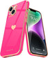 Teageo for iPhone 14 Plus Case for Women Girl Cute Love Heart Luxury Plating Soft Bling Back Cover Raised Full Camera Protection Bumper Silicone S...