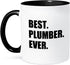 3dRose mug_185013_4 Best Plumber Ever Fun Plumbing Job Appreciation Gift Black Text Two Tone Mug, Black, 11 oz...