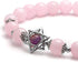 Jovivi 2pcs Natural Semi Precious Gemstone Amethyst Rose Quartz Crystal Bracelets Set Handmade Healing Stone Beads Beaded Stretch Bracelet for Wom...